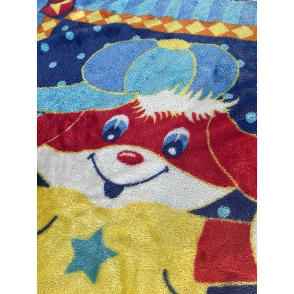 VTG RARE NovaTex Baby Blanket Puppy Dog Red Blue Vintage Soft